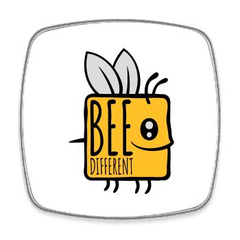 bee different Spruch Zitat - Viereckiger Kühlschrankmagnet - Weiß - Vorne