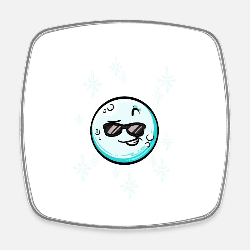 Snowball #8/9 - Square fridge magnet - white