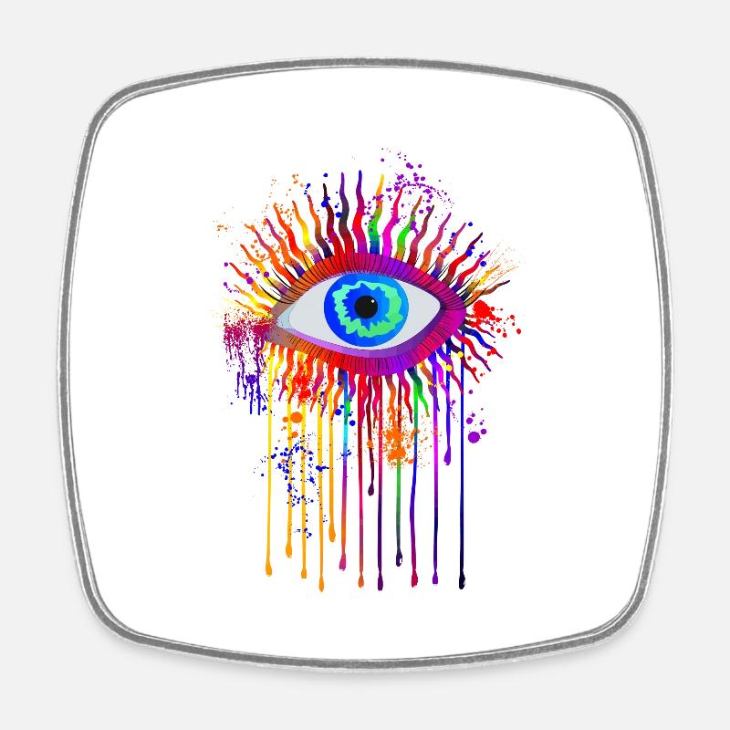 oeil - Magnet carré - blanc