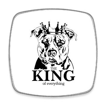 AMERICAN STAFFORDSHIRE King Dog Wilsigns - Magnet carré - blanc - Devant