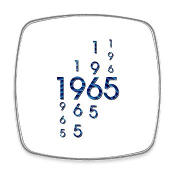 1965 year - Square fridge magnet - white - Front