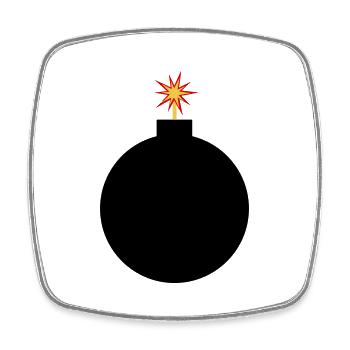 Bombe in Bobastisch - Bild - Viereckiger Kühlschrankmagnet - Weiß - Vorne