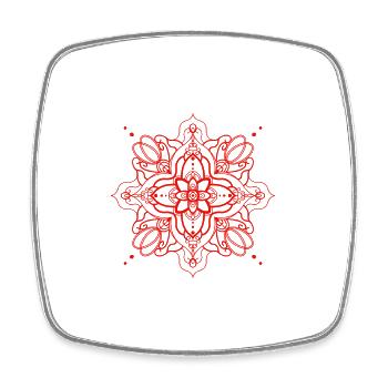 Mandala style - red - Square fridge magnet - white - Front
