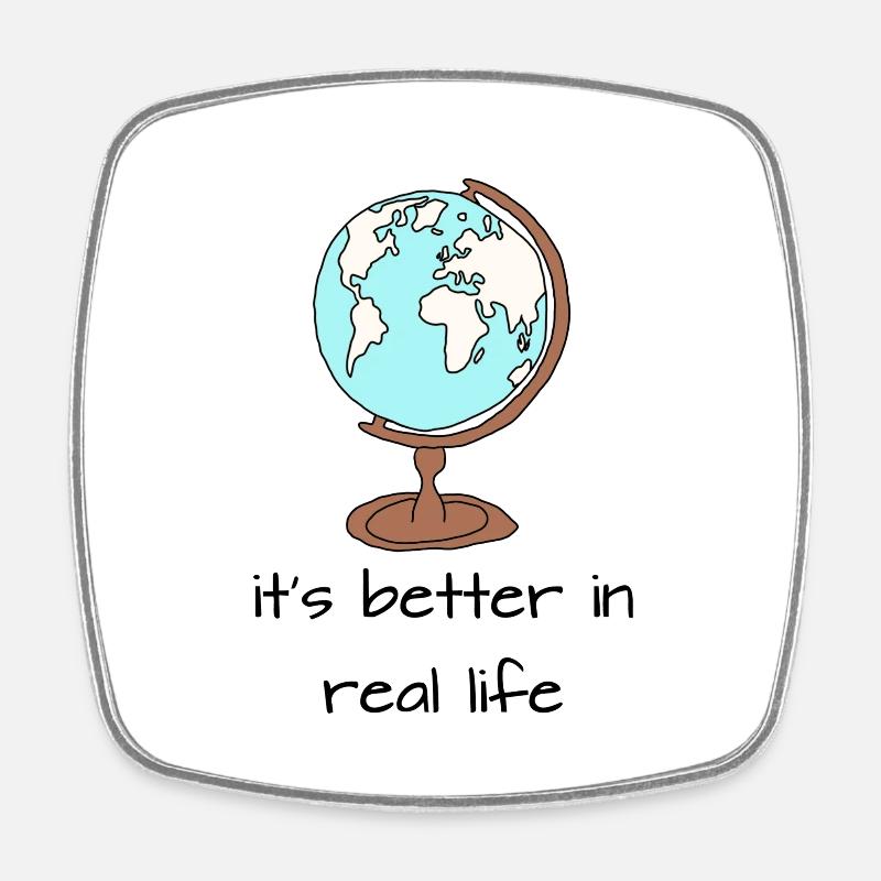 Traveling - Square fridge magnet - white