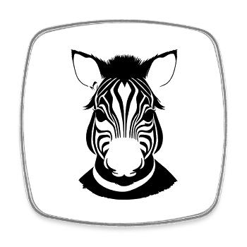Fun Zebra Cartoon Natur Tier Safari Vektor 5 - Viereckiger Kühlschrankmagnet - Weiß - Vorne