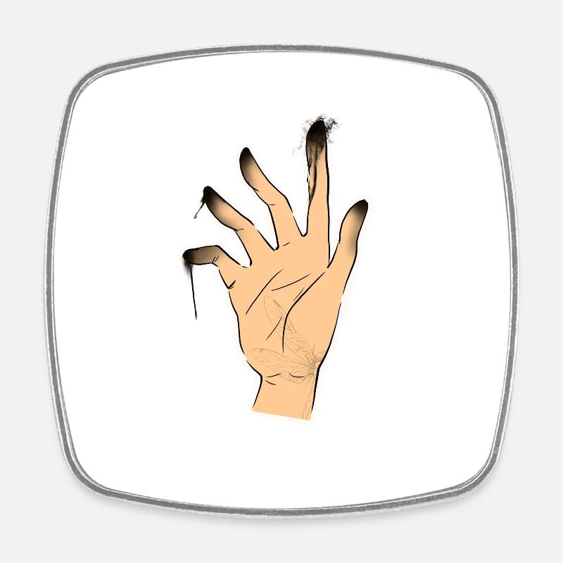 Hand - Square fridge magnet - white