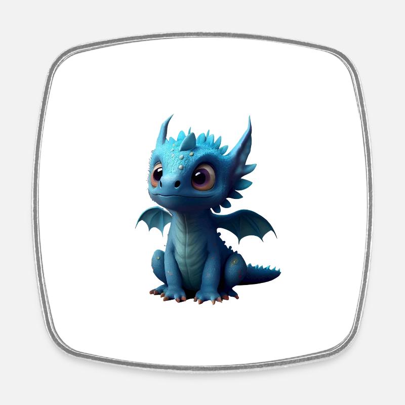 Petit dragon mignon 6 - Magnet carré - blanc