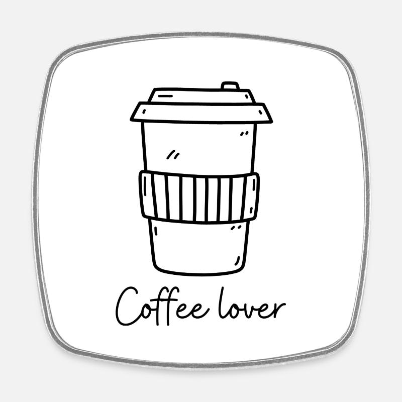 Coffee Lover - Square fridge magnet - white