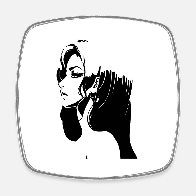 WOMAN - Square fridge magnet - white