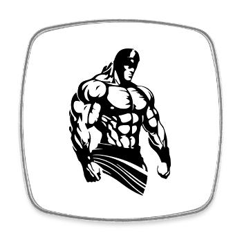 Gladiator Muskeln Bodybuilding Gym - Viereckiger Kühlschrankmagnet - Weiß - Vorne