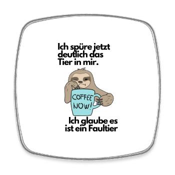 Lustiges Faultier - Viereckiger Kühlschrankmagnet - Weiß - Vorne
