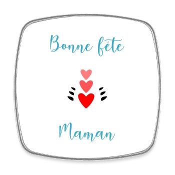 MAMAN,FÊTE DES MÈRES,BONNE FÊTE MAMAN,JE T'AIME - Magnet carré - blanc - Devant