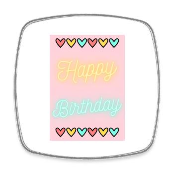 BIRTHDAY,HAPPY BIRTHDAY,HAPPY BIRTHDAY - Square fridge magnet - white - Front