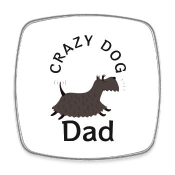 Crazy Dog Dad - Viereckiger Kühlschrankmagnet - Weiß - Vorne