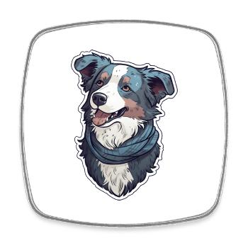 Design Border Collie N°1 - Viereckiger Kühlschrankmagnet - Weiß - Vorne