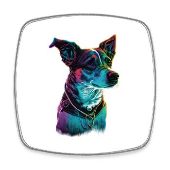 Jack Russell 80s - Viereckiger Kühlschrankmagnet - Weiß - Vorne