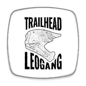 Mountain Bike T-Shirt Trailhead Leogang - Square fridge magnet - white - Front