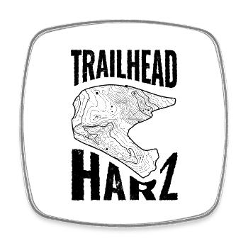 Mountain Bike T-Shirt Trailhead Resin - Square fridge magnet - white - Front