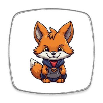 Méchant renard - Magnet carré - blanc - Devant