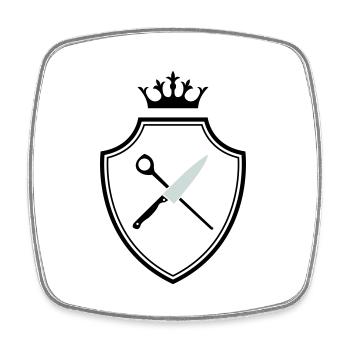 koch symbol - Viereckiger Kühlschrankmagnet - Weiß - Vorne