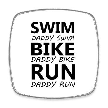 Triathlon Swim Bike Run Marathon - Square fridge magnet - white - Front
