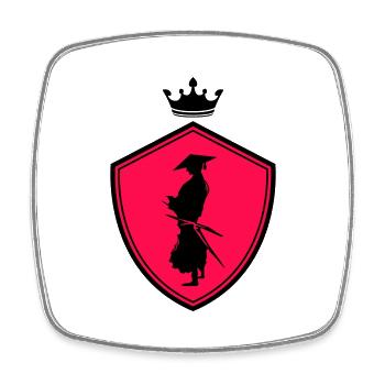 samurai warrior wappen - Viereckiger Kühlschrankmagnet - Weiß - Vorne