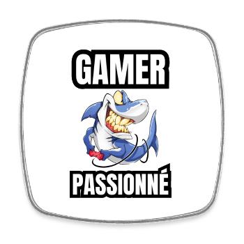 gamer passionné - Magnet carré - blanc - Devant