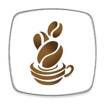Coffee Gift Caffeine Coffee Bean Coffee Mug - Square fridge magnet - white - Front