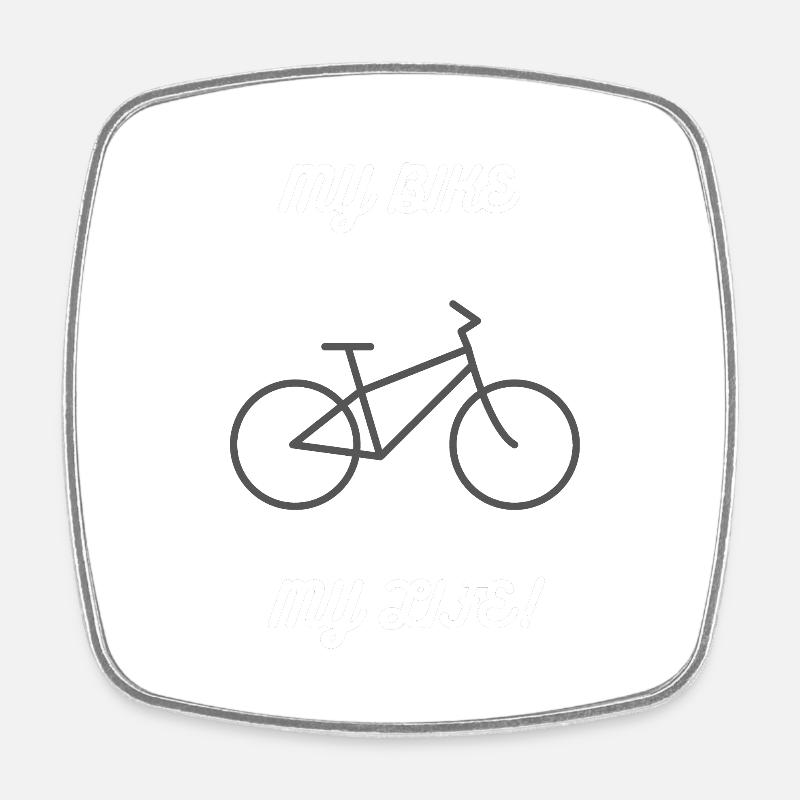 Vélo - Magnet carré - blanc