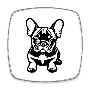 Chiens Chien bouledogue Français Chien Propriétaire - Magnet carré - blanc - Devant
