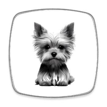 Yorkshire Terrier Puppy Dog Dog Owner - Square fridge magnet - white - Front