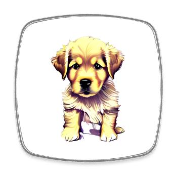 Golden Retriever Dog Owner Dog Puppy - Magnet carré - blanc - Devant
