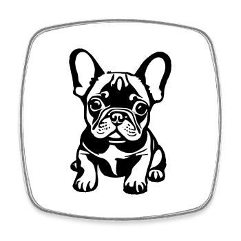 Chiens Chien bouledogue Français Chien Propriétaire - Magnet carré - blanc - Devant