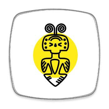 ORO 02 - Square fridge magnet - white - Front