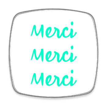MERCI. MERCI MAÎTRESSE. CADEAU MAÎTRESSE. VACANCES - Magnet carré - blanc - Devant