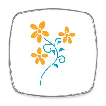 Flower Flower Plant - Magnet carré - blanc - Devant