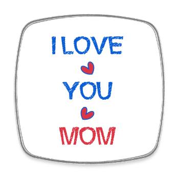 MOM. MOM. MOTHER's DAY. HAPPY MOTHER'S BIRTHDAY - Square fridge magnet - white - Front