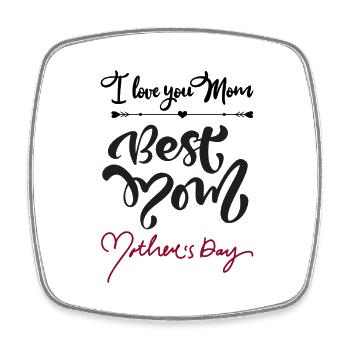 Best mom - Square fridge magnet - white - Front