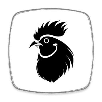 Huhn Hühnerstall Geflügel Hahn Bauernhof - Viereckiger Kühlschrankmagnet - Weiß - Vorne
