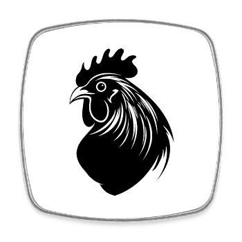 Chicken Chicken House Poultry Rooster Farm - Square fridge magnet - white - Front