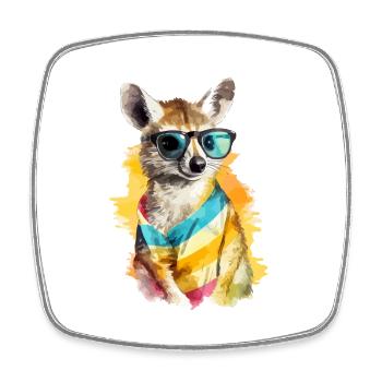 Liko le numbat à lunettes - Magnet carré - blanc - Devant