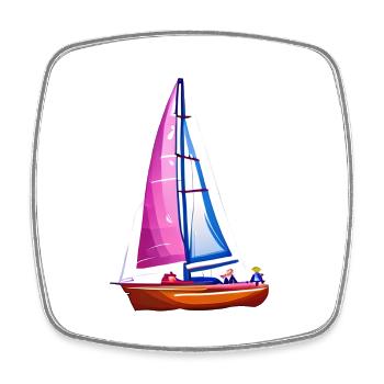 Segelsport Segeln Segelboot Segler Segelschiff - Viereckiger Kühlschrankmagnet - Weiß - Vorne