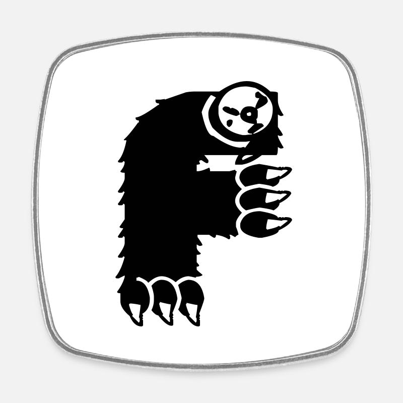 Monster Letter F - Square fridge magnet - white