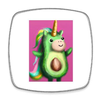 Niedliche Einhorn Avocado - Viereckiger Kühlschrankmagnet - Weiß - Vorne