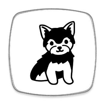 Hund Chien - Magnet carré - blanc - Devant