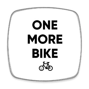 HappyBike - One More Bike - black - Viereckiger Kühlschrankmagnet - Weiß - Vorne