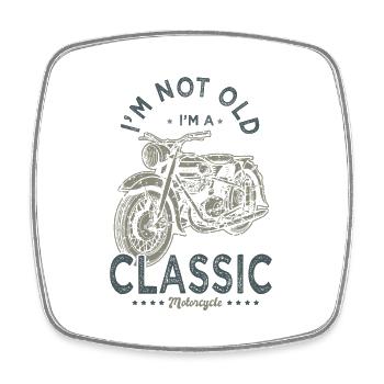 nicht alt Ich bin klassisches T-Shirt Motorrad - Viereckiger Kühlschrankmagnet - Weiß - Vorne