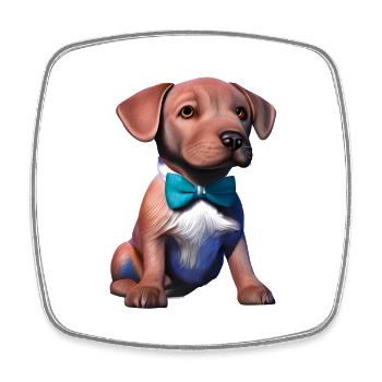 Labrador, propriétaire du chiot Labrador Retriever - Magnet carré - blanc - Devant
