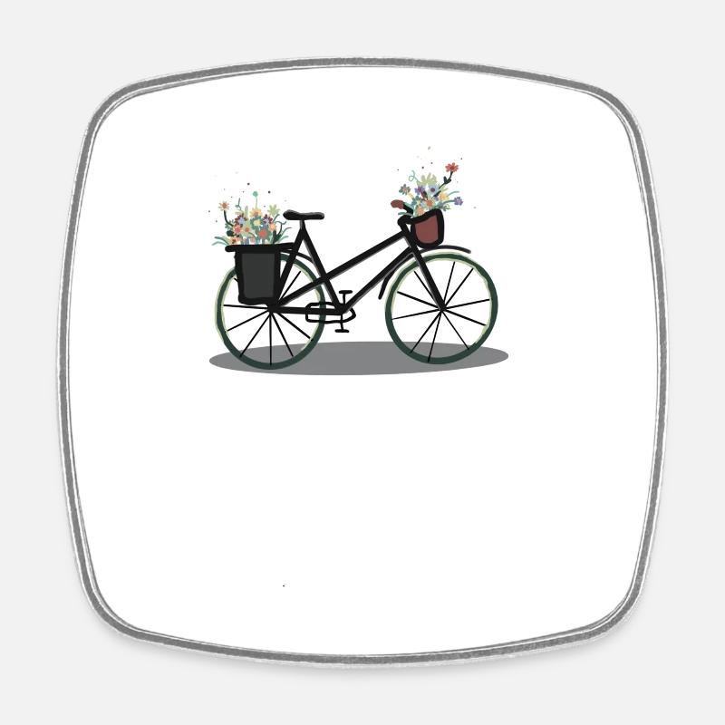 Flower Power Wheel - Square fridge magnet - white