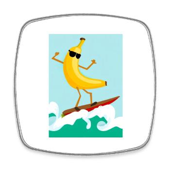 Surfen Banane - Viereckiger Kühlschrankmagnet - Weiß - Vorne